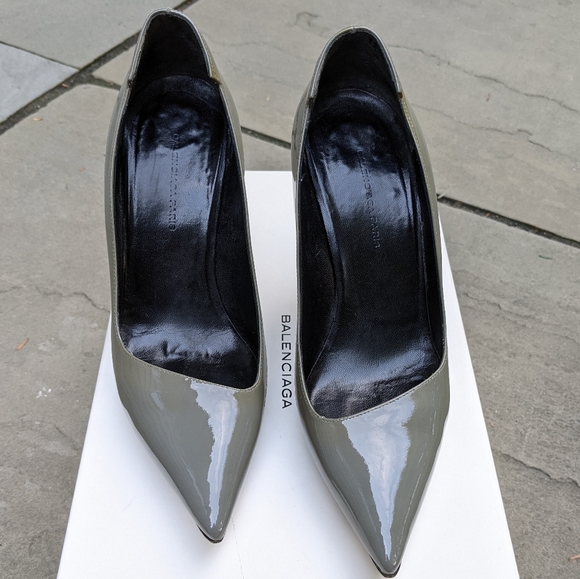 Balenciaga Gray Patent Leather Heels - Picture 2 of 10